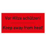 Paketaufkleber Vor Hitze schützen! Keep away from heat! Rot