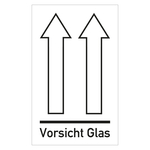 Verpackungskennzeichen Vorsicht Glas Weiß Chromopapier tiefkühlgeeignet 60 x 100 mm 500 Stück/Rolle
