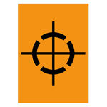 Verpackungskennzeichen Schwerpunkt Orange Chromopapier tiefkühlgeeignet 74 x 105 mm 500 Stück/Rolle