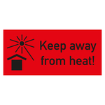 Paketaufkleber Vor Hitze schützen mit Text Keep away from heat Rot