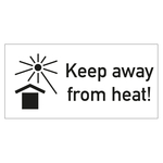Paketaufkleber Vor Hitze schützen mit Text Keep away from heat Weiß