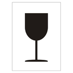 Verpackungskennzeichen Vorsicht zerbrechlich Wei&szlig; Chromopapier tiefk&uuml;hlgeeignet 74 x 105 mm 500 St&uuml;ck/Rolle