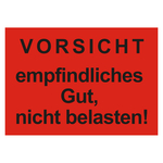 Paketaufkleber VORSICHT empfindliches Gut, nicht belasten! Rot Folie 105 x 74 mm 500 St&uuml;ck/Rolle