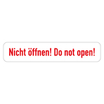 Verpackungskennzeichen Nicht &ouml;ffnen! Do not open! Folie seewasserbest&auml;ndig 50 x 10 mm 100 St&uuml;ck/Rolle