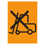 Verpackungskennzeichen Keinen Gabelstapler benutzen Orange Chromopapier tiefk&uuml;hlgeeignet 105 x 148 mm 100 St&uuml;ck/Rolle