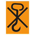 Verpackungskennzeichen Keine Handhaken verwenden Orange Chromopapier tiefkühlgeeignet 74 x 105 mm 500 Stück/Rolle