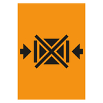 Verpackungskennzeichen Nicht an den gekennzeichneten Stellen klemmen Orange Chromopapier tiefkühlgeeignet 74 x 105 mm 500 Stück/Rolle