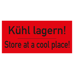 Paketaufkleber K&uuml;hl lagern Rot Folie 136 x 63 mm 500 St&uuml;ck/Rolle