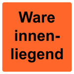 Paketaufkleber Ware innenliegend, Haftpapier, 35 x 35 mm, 500 St&uuml;ck/Rolle