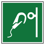 Rettungszeichen Sicherer Einhakpunkt DIN EN ISO 7010 E072 Folie 200 x 200 mm Einzeletikett