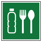 Rettungszeichen Notfallration DIN EN ISO 7010 E074 Kunststoff 200 x 200 mm Einzelschild