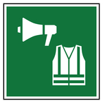 Rettungszeichen Hilfsmittel für Evakuierungsmaßnahmen DIN EN ISO 7010 E076 Chromopapier tiefkühlgeeignet 150 x 150 mm Einzeletikett