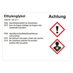 GHS Gefahrstoffetikett Ethylenglykol f&uuml;r interne Verwendung Chromopapier tiefk&uuml;hlgeeignet 105 x 74 mm 500 St&uuml;ck/Rolle