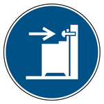 Gebotszeichen Kippsicherung benutzen DIN EN ISO 7010 M071