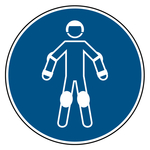 Gebotszeichen Schutzausr&uuml;stung f&uuml;r Rollsport benutzen DIN EN ISO 7010 M049 Kunststoff &Oslash; 200 mm Einzelschild