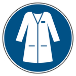 Gebotszeichen Laborkittel tragen DIN EN ISO 7010 M059 Folie &Oslash; 200 mm Einzeletikett