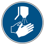 Gebotszeichen H&auml;nde desinfizieren DIN EN ISO 7010 M061 Kunststoff &Oslash; 100 mm Einzelschild