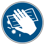 Gebotszeichen Fl&auml;che desinfizieren DIN EN ISO 7010 M062