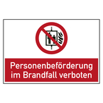 Bodenaufkleber Verbotszeichen Personenbef&ouml;rderung im Brandfall verboten