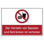 Bodenaufkleber Verbotszeichen Der Verzehr von Speisen und Getr&auml;nken ist verboten
