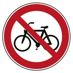 Verbotszeichen Fahrrad verboten Kunststoff &Oslash; 100 mm Einzelschild