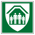 Rettungszeichen Schutzraum DIN EN ISO 7010 E021 Kunststoff 300 x 300 mm Einzelschild
