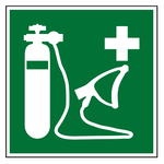 Rettungszeichen Wiederbelebungsger&auml;t DIN EN ISO 7010 E028 Kunststoff 100 x 100 mm Einzelschild