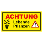 Paketaufkleber Achtung Lebende Pflanzen Haftpapier 150 x 75 mm 100 St&uuml;ck/Rolle