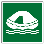 Rettungszeichen Rettungsflo&szlig; DIN EN ISO 7010 E038 Kunststoff 400 x 400 mm Einzelschild