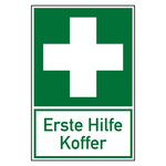 Rettungszeichen Erste Hilfe Koffer Kombischild Chromopapier tiefk&uuml;hlgeeignet 200 x 300 mm Einzeletikett