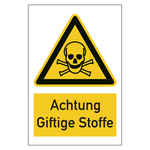 Warnzeichen Achtung giftige Stoffe Kombischild Aluminium Verbundplatte 3 mm 400 x 600 mm Einzelschild
