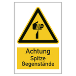 Warnzeichen Vorsicht! S&auml;ure Kombischild Chromopapier tiefk&uuml;hlgeeignet 200 x 300 mm Einzeletikett