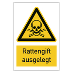 Warnzeichen Rattengift ausgelegt Kombischild