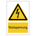 Warnzeichen Restspannung Kombischild Aluminium Verbundplatte 3 mm 400 x 600 mm Einzelschild