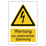 Warnzeichen Warnung vor elektrischer Spannung Kombischild Kunststoff 400 x 600 mm Einzelschild
