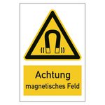 Warnzeichen Achtung magnetisches Feld Kombischild