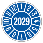 Jahrespr&uuml;fplakette Blau Jahr 2029 Graspapier &Oslash; 30 mm 500 St&uuml;ck/Rolle