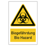 Warnzeichen Biogef&auml;hrdung Bio Hazard Kombischild