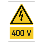 Warnzeichen Spannungskennzeichnung 400V Kombischild
