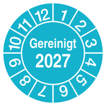 Pr&uuml;fplaketten Gereinigt 2027 T&uuml;rkis Folie abl&ouml;sbar &Oslash; 10 mm 10 St&uuml;ck/Bogen