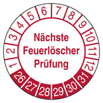 Pr&uuml;fplaketten N&auml;chste Feuerl&ouml;scher Pr&uuml;fung Wei&szlig;