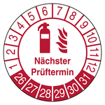 Pr&uuml;fplaketten N&auml;chster Pr&uuml;ftermin Feuerl&ouml;scher Wei&szlig;