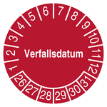 Pr&uuml;fplakette Verfallsdatum Rot