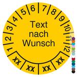 Mehrjahrespr&uuml;fplakette mit Wunschtext und Wunschfarbe rund f&uuml;r 4 Jahre