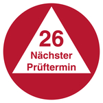 Pr&uuml;fplakette N&auml;chster Pr&uuml;ftermin mit Jahreszahl zweistellig Rot