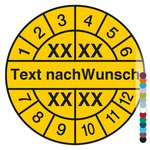 Mehrjahrespr&uuml;fplakette mit Wunschtext und Wunschfarbe f&uuml;r 4 Jahre rund