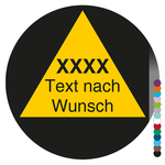 Jahrespr&uuml;fplakette mit Wunschtext und Jahreszahl vierstellig rund