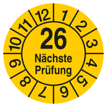 Pr&uuml;fplakette N&auml;chste Pr&uuml;fung Gelb