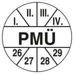 Pr&uuml;fplakette PM&Uuml; Wei&szlig;