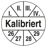 Pr&uuml;fplakette Kalibriert Wei&szlig;